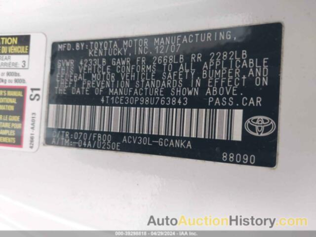 TOYOTA CAMRY SOLARA SE, 4T1CE30P98U763843