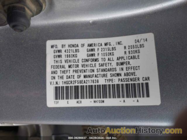 HONDA ACCORD SPORT, 1HGCR2F58EA217638