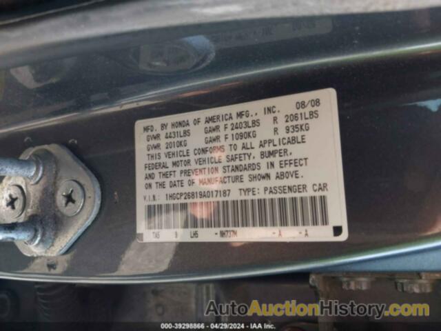 HONDA ACCORD 2.4 EX-L, 1HGCP26819A017187