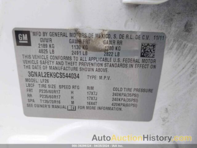 CHEVROLET CAPTIVA SPORT 2LS, 3GNAL2EK9CS544034