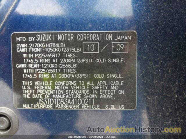 SUZUKI GRAND VITARA XSPORT V6, JS3TD1D83A4100211