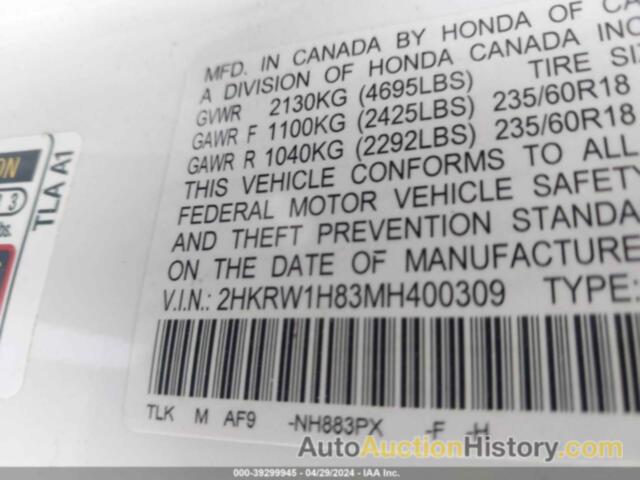 HONDA CR-V EXL, 2HKRW1H83MH400309
