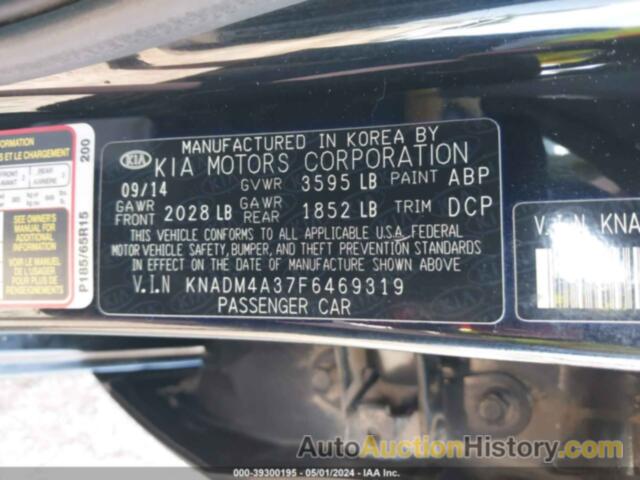 KIA RIO LX, KNADM4A37F6469319