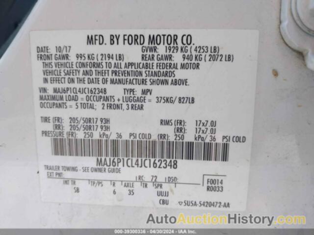 FORD ECOSPORT SES, MAJ6P1CL4JC162348