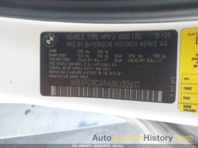 BMW X3 XDRIVE30I, WBXPC9C45AWJ32617