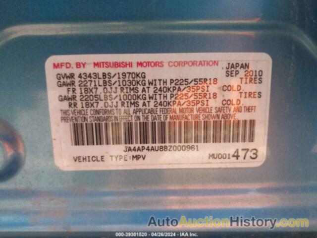 MITSUBISHI OUTLANDER SPORT SE, JA4AP4AU8BZ000961