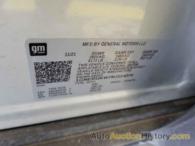 CHEVROLET TRAVERSE FWD LT CLOTH, 1GNERGKW7NJ114074