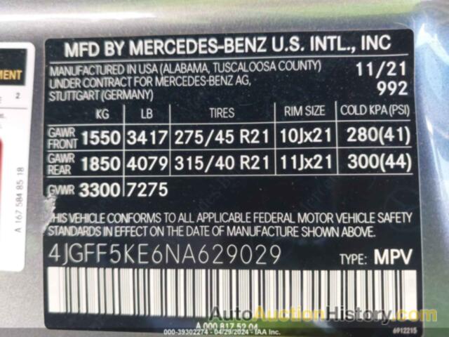 MERCEDES-BENZ GLS 450 4MATIC, 4JGFF5KE6NA629029