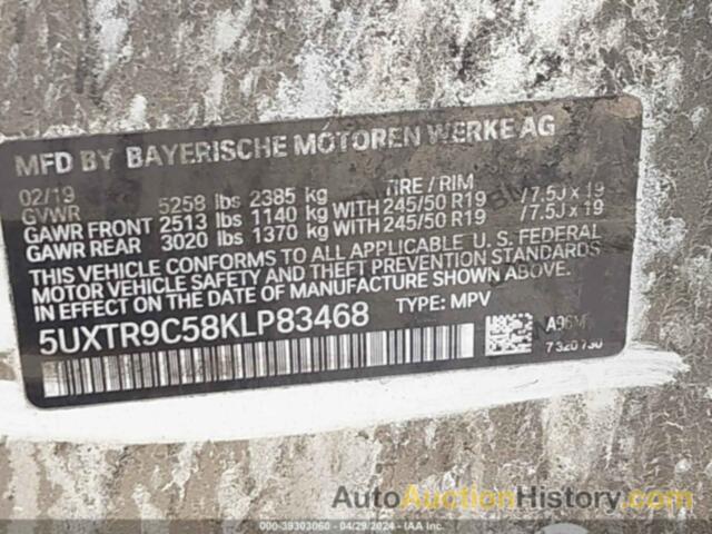 BMW X3 XDRIVE30I, 5UXTR9C58KLP83468