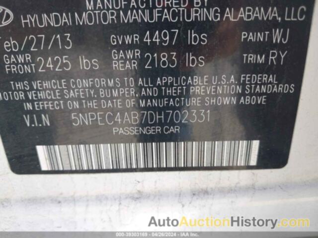 HYUNDAI SONATA LIMITED 2.0T, 5NPEC4AB7DH702331