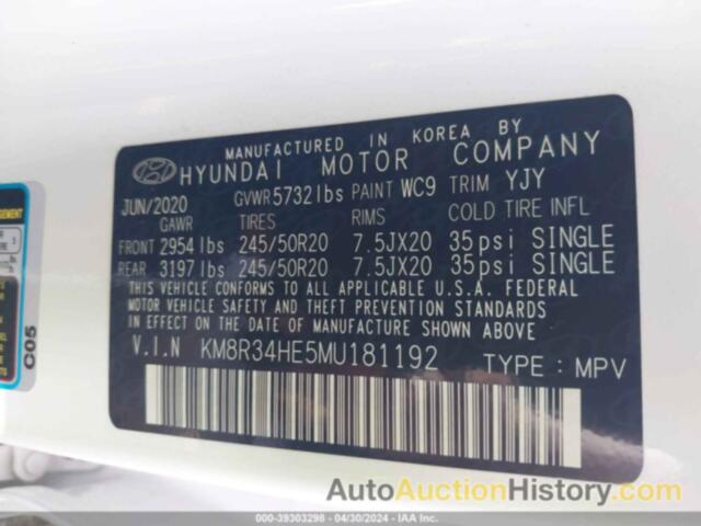 HYUNDAI PALISADE SEL, KM8R34HE5MU181192