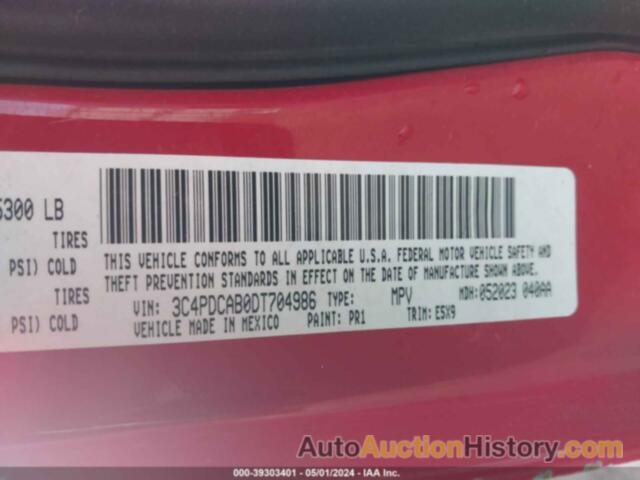 DODGE JOURNEY AMERICAN VALUE PKG, 3C4PDCAB0DT704986