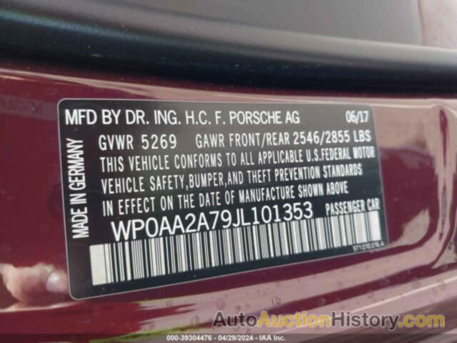 PORSCHE PANAMERA, WP0AA2A79JL101353