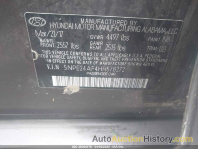 HYUNDAI SONATA, 5NPE24AF4HH578272