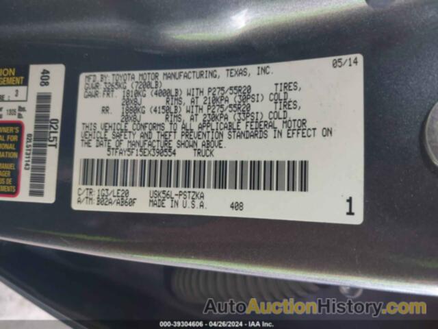 TOYOTA TUNDRA PLATINUM 5.7L V8, 5TFAY5F15EX390554