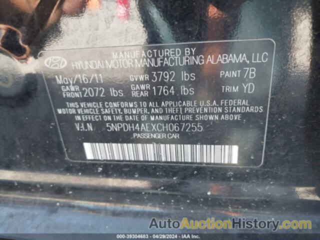 HYUNDAI ELANTRA GLS/LIMITED, 5NPDH4AEXCH067255