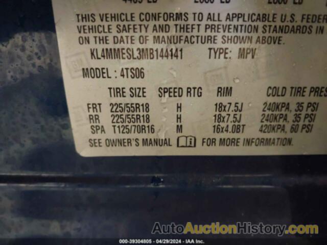 BUICK ENCORE GX SELECT, KL4MMESL3MB144141