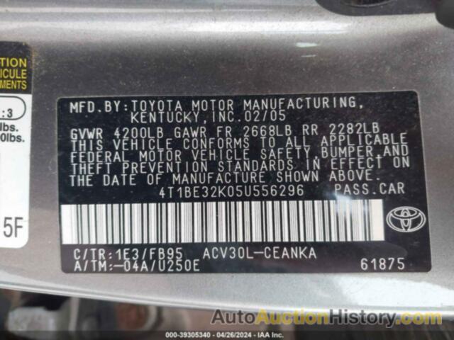 TOYOTA CAMRY LE, 4T1BE32K05U556296