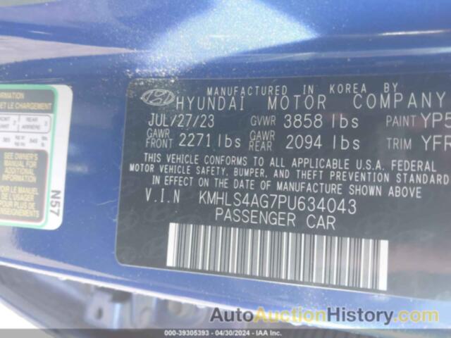 HYUNDAI ELANTRA SEL, KMHLS4AG7PU634043