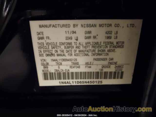 NISSAN ALTIMA 2.5 S, 1N4AL11D65N450125