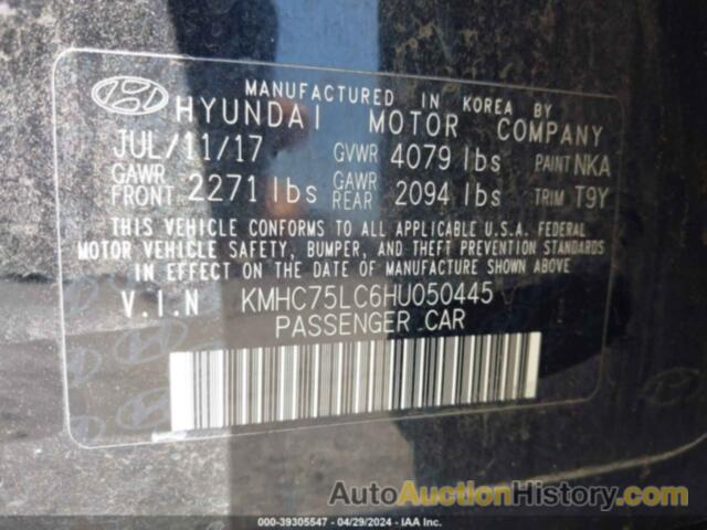 HYUNDAI IONIQ HYBRID SEL, KMHC75LC6HU050445