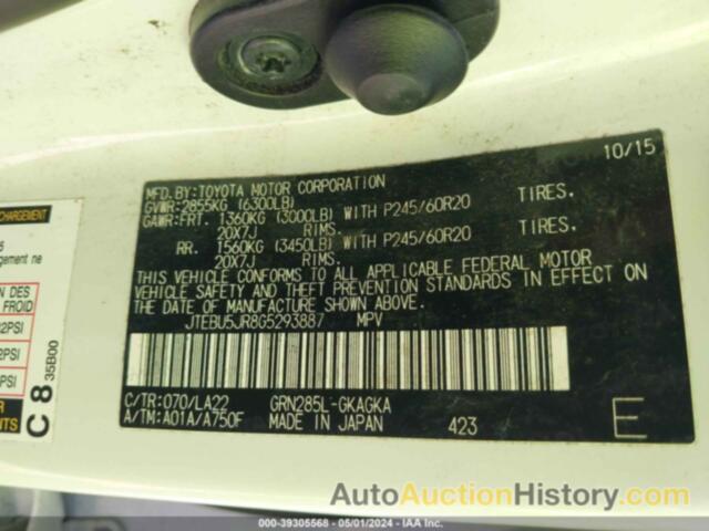 TOYOTA 4RUNNER LIMITED, JTEBU5JR8G5293887