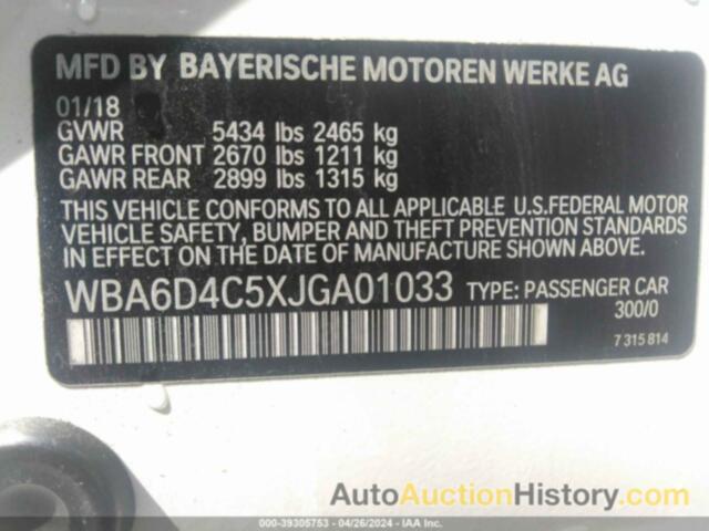 BMW 650 I GRAN COUPE, WBA6D4C5XJGA01033