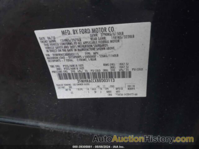 FORD FLEX SEL, 2FMHK6CCXBBD03113