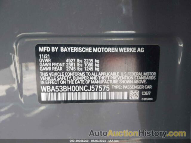BMW 530 I, WBA53BH00NCJ57575
