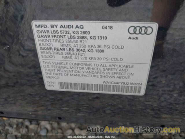 AUDI SQ5 3.0T PREMIUM PLUS, WA1C4AFY9J2168224