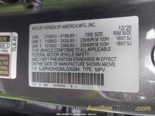 HONDA CR-V AWD EX, 5J6RW2H52ML006284