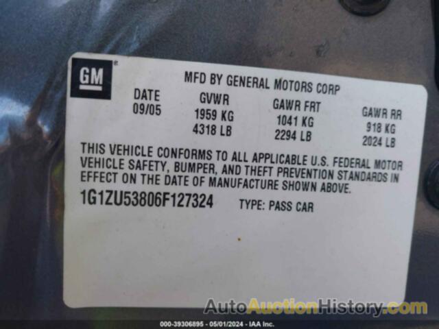 CHEVROLET MALIBU LTZ, 1G1ZU53806F127324