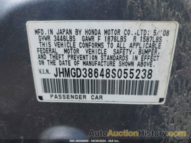 HONDA FIT SPORT, JHMGD38648S055238