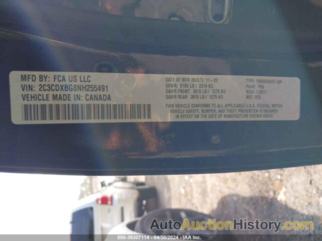 DODGE CHARGER SXT, 2C3CDXBG8NH255491