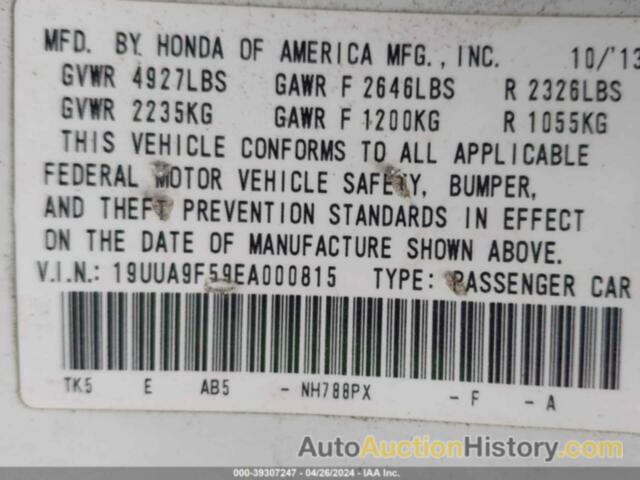 ACURA TL 3.7, 19UUA9F59EA000815