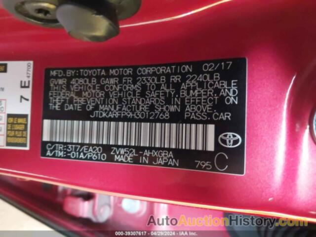 TOYOTA PRIUS PRIME PLUS/PREMIUM/ADVANCED, JTDKARFP9H3012768