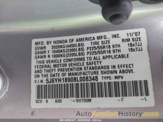 HONDA ELEMENT SC, 5J6YH18908L008348