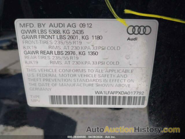 AUDI Q5 2.0T PREMIUM, WA1LFAFPXDA017792