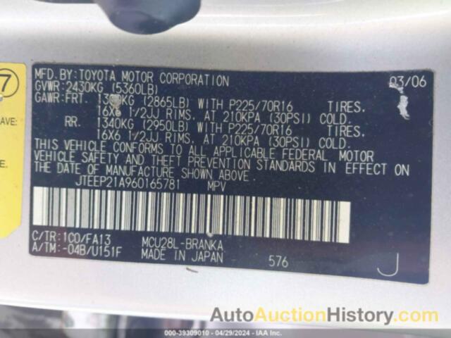 TOYOTA HIGHLANDER V6, JTEEP21A960165781