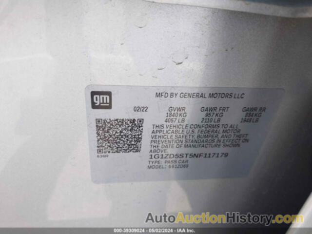 CHEVROLET MALIBU FWD LT, 1G1ZD5ST5NF117179