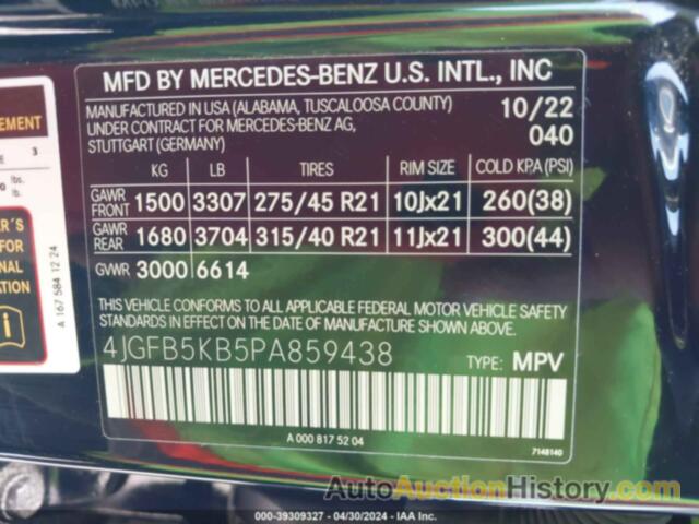 MERCEDES-BENZ GLE 450 4MATIC, 4JGFB5KB5PA859438