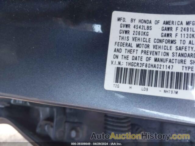 HONDA ACCORD EX-L V6, 1HGCR3F80HA021147