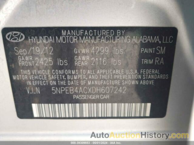 HYUNDAI SONATA GLS, 5NPEB4ACXDH607242