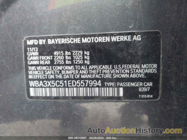 BMW 328I GRAN TURISMO XDRIVE, WBA3X5C51ED557994