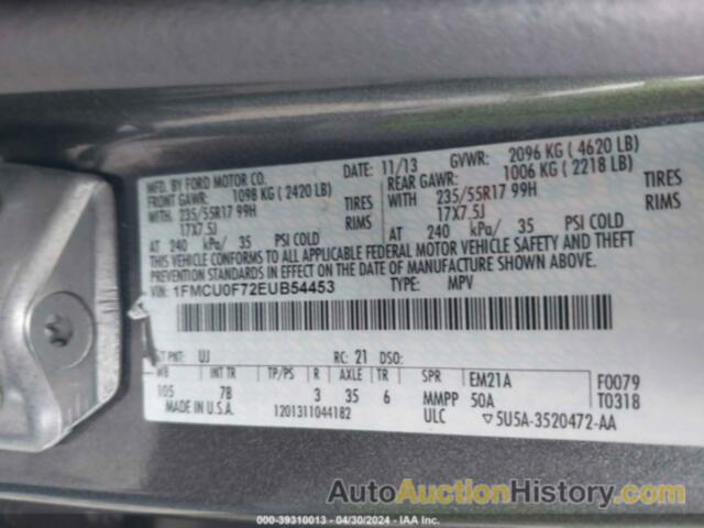 FORD ESCAPE S, 1FMCU0F72EUB54453