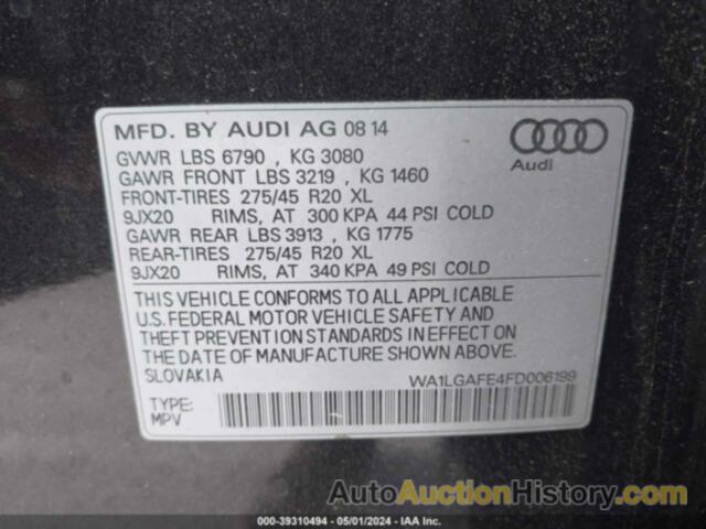 AUDI Q7 PREMIUM PLUS, WA1LGAFE4FD006199