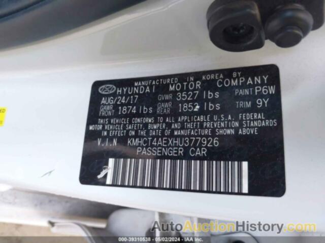 HYUNDAI ACCENT SE, KMHCT4AEXHU377926