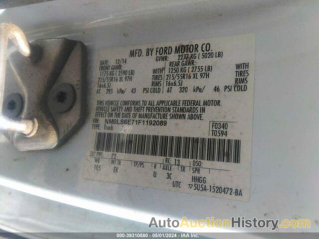 FORD TRANSIT CONNECT XL, NM0LS6E71F1192089