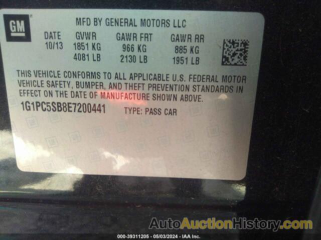 CHEVROLET CRUZE 1LT AUTO, 1G1PC5SB8E7200441