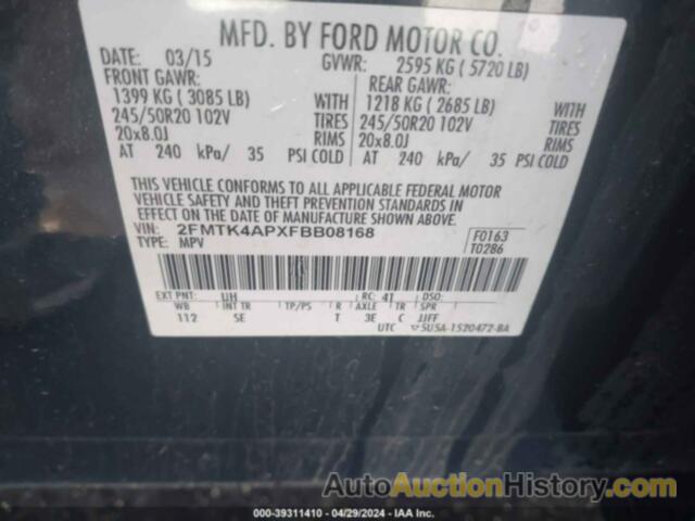 FORD EDGE SPORT, 2FMTK4APXFBB08168